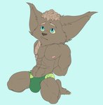 abs anthro arm_tuft barefoot belly biceps big_ears blue_background blue_eyes braided_mane bulge cheek_tuft chin_tuft claws closed_frown clothed clothed_anthro clothed_male clothing deltoids dutch_angle ear_tuft eyebrows facial_tuft feet fluffy_ears fur green_clothing green_speedo green_swimwear grey_body grey_ears grey_eyebrows grey_face grey_fur grey_inner_ear grey_nose grey_pseudo_hair hands_behind_back kneeling male male_anthro mane mouth_closed muscular muscular_anthro muscular_male muscular_thighs navel nipples obliques pecs pink_nipples pseudo_hair pubes raised_eyebrows serratus short_anthro short_male simple_background skimpy solo speedo swimwear three-quarter_view topless topless_anthro topless_male tuft white_arms white_belly white_body white_chest white_claws white_ears white_face white_feet white_fur white_legs white_mane white_pubes white_toes worried bristol league_of_legends riot_games tencent fan_character nue_(kohomaru) mammal yordle 2021 absurd_res colored digital_drawing_(artwork) digital_media_(artwork) flat_colors full-length_portrait hi_res portrait