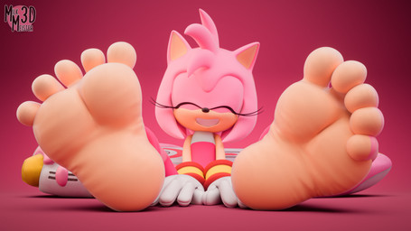 5_toes anthro barefoot countershade_feet countershading extreme_gear eyelashes eyes_closed feet female foot_fetish foot_focus hands_on_ground humanoid_feet pink_body plantigrade simple_background sitting smile soles solo toes wrinkled_feet wrinkles milkmeister3d sega sonic_the_hedgehog_(series) amy_rose eulipotyphlan hedgehog mammal absurd_res hi_res