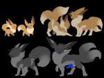 2016 2_tails 4:3 alpha_channel black_body black_eyes black_fur blue_eyes blue_penis blue_sclera canid canine eevee eliza_(darkeeveeon) erection evolution female feral fur generation_1_pokemon genitals grey_body grey_fur group half-closed_eyes hi_res knot leg_markings male male/female mammal markings multi_tail narrowed_eyes nintendo nude pawpads penis pokemon pokemon_(species) presenting purple_eyes purple_sclera pussy sequence simple_background socks_(marking) syntex tail three_frame_image three_frame_sequence transparent_background trio tyro_(darkeeveeon)