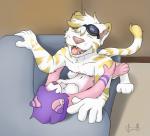 cat cum duo eyewear feline female fuzzywuff goggles male mammal open_mouth orgasm pinned_down samantha simple_background sofa straight stripes teenager teeth tiger torahi white_tiger young
Rating: Explicit
Score: 5
User: FuzzyWuff
Date: January 21, 2014