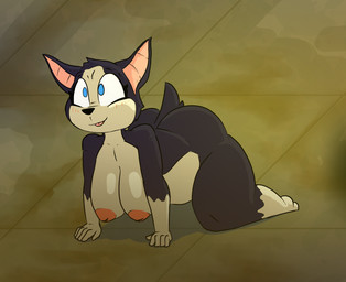 5_fingers anthro big_breasts big_butt black_body black_fur blue_eyes breasts butt crossgender female fingers fur imminent_death inside mtf_crossgender nipples nude short_tail shortstack slightly_chubby solo tail thick_thighs tile tongue white_body white_fur wide_hips iguanasarecool jojo's_bizarre_adventure stardust_crusaders iggy_(jjba) boston_terrier canid canine canis domestic_dog hunting_dog mammal molosser small_molosser terrier toy_dog meme