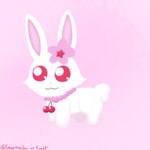 anthro cherry_blossom female flower food fruit fur glistening glistening_eyes jewelry necklace pink_background plant prunus_(flower) red_eyes simple_background solo white_body white_fur lunarpanda8686 jewelpet sanrio sega sega_fave ruby_(jewelpet) tbh_(character) hare japanese_hare lagomorph leporid mammal rabbit tbh_creature 1:1 digital_media_(artwork) lineless meme