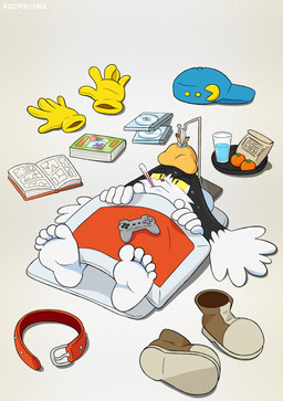 anthro barefoot belt clothing feet footwear gloves handwear hat headgear headwear ill male scientific_instrument shoes soles solo thermometer toes yellow_clothing yellow_gloves yellow_handwear ricowolfdog bandai_namco klonoa_(series) klonoa domestic_cat felid feline felis mammal hi_res