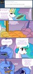 dialogue feathered_wings feathers female feral horn talking_feral text wings loopend friendship_is_magic hasbro my_little_pony mythology princess_celestia_(mlp) princess_luna_(mlp) equid equine mammal mythological_creature mythological_equine winged_unicorn 2014 comic english_text hi_res