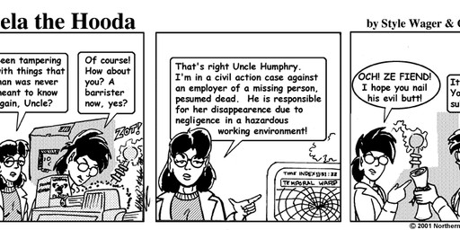 breasts clothed clothed_female clothed_male clothing coat computer dialogue duo electronics eyewear female glasses hair humanoid_pointy_ears lab_coat male pointy_ears scroll text topwear style_wager dela_the_hooda dr._zap millie_tunnely halfling humanoid comic english_text greyscale monochrome