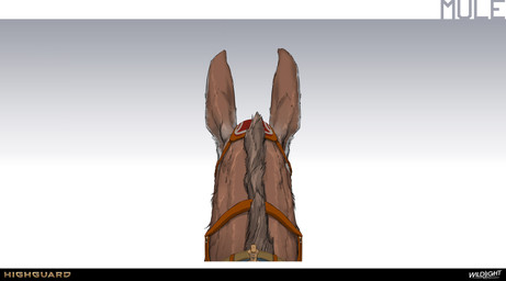 ambiguous_feral ambiguous_gender brown_body brown_fur brown_mane company_name feral fur gradient_background light long_ears mane multicolored_body multicolored_fur rear_view short_mane simple_background solo standing text nicholas_patrick_kelana highguard_(game) equid equine hybrid mammal mule 2026 absurd_res colored concept_art digital_drawing_(artwork) digital_media_(artwork) english_description english_text headshot_portrait hi_res lighting official_art portrait shaded