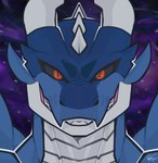 animal_humanoid anthro dragon eyebrows fangs grey_background grin horn humanoid kentott0 looking_at_viewer male mythological_creature mythological_scalie mythology scalie scalie_humanoid simple_background smile solo spikes teeth ven_(kodiak3d)