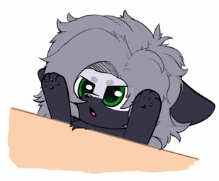 angry anthro female furniture green_eyes paws simple_background solo table tongue white_background milezy bongo_cat skunky_the_hybrid lagomorph leporid mammal mephitid rabbit skunk animated hi_res meme