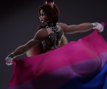 anthro big_breasts bisexual_pride_colors blue_eyes breasts brown_body brown_hair brown_lips clothing female flag flag_(object) hair hat headgear headwear holding_flag holding_object huge_breasts lgbt_pride lips machine pride_color_flag pride_colors solo top_hat sunr4y five_nights_at_freddy's scottgames freddy_(fnaf) animatronic bear mammal robot 2023 3d_(artwork) digital_media_(artwork) hi_res