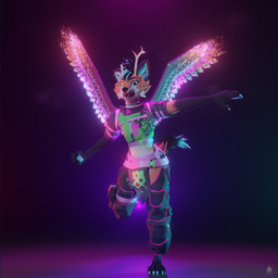 ambiguous_background anthro antlers bottomwear clothing collar fist horn lens_flare loincloth looking_at_viewer male on_one_leg open_mouth solo standing wings sanythefox sany_van_fox lagomorph mammal wolpertinger 1:1 3d_(artwork) absurd_res digital_media_(artwork) hi_res
