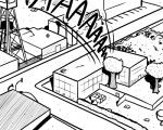 5:4 aaaaaaaaaaa bird's-eye_view black_and_white building comic high-angle_view monochrome outside plant pokehidden screaming target_miss text tree zero_pictured