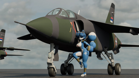 aircraft airplane anthro armor blue_body blue_eyes blue_fur breasts clothing female fur hand_on_butt jet looking_at_viewer nipples oraoj22 panties raised_leg raised_tail rvipvo serbia serbian_flag solo standing tail underwear vehicle foxonmain shadsterwolf_(modeler) nintendo star_fox krystal_(star_fox) canid canine fox mammal 3d_(artwork) digital_media_(artwork) hi_res wallpaper widescreen