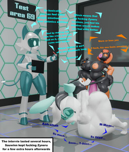 anal anal_penetration bodily_fluids cum cum_inflation cum_inside femboy genital_fluids group gynomorph inflation intersex machine male penetration profanity shortstack tentacles text trio z-z cyvae_(zyneru) sauwinn_(tits) zyneru_(character) alien lagomorph leporid mammal rabbit robot english_text hi_res