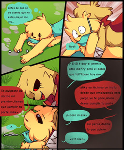 anthro dialogue duo male male/male text young yakav mike.exe mikecrack canid canine canis domestic_dog hybrid mammal comic hi_res spanish_text translated