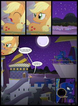 applejack_(mlp) castle comic cowboy_hat cutie_mark english_text equine female feral friendship_is_magic hat horn horse my_little_pony night pony princess_luna_(mlp) telescope text winged_unicorn wings xenoneal
Rating: Safe
Score: 1
User: darknessRising
Date: November 07, 2013