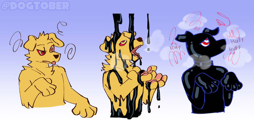 ambiguous_gender anthro bdsm bondage bound breath collar collar_only fur goo_transformation hypnosis hypnotic_eyes mind_control nude open_mouth paws ringed_eyes simple_background solo spiral spiral_eyes tongue tongue_out transformation yellow_body yellow_fur dogtober bird_dog canid canine canis domestic_dog hunting_dog labrador mammal retriever hi_res sequence