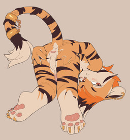 4_fingers 4_toes accessory anthro anus arm_markings ass_up back_markings backsack balls black_eyebrows black_hair black_markings black_stripes blush blush_lines blushing_at_viewer brown_eyes butt chain claws countershade_butt countershade_face countershade_fur countershade_hands countershade_torso countershading dipstick_tail ear_piercing ear_ring erection eyebrows facial_piercing feet finger_claws fingers fur fur_markings furgonomics genitals glans gold_piercing gold_ring golden_claws gradient_penis grey_background hair hindpaw humanoid_genitalia humanoid_heel humanoid_penis iris jewelry leg_markings long_tail male male_anthro markings mouth_closed multicolored_body multicolored_fur multicolored_hair multicolored_penis nose_piercing nude nude_anthro nude_male orange_body orange_fur orange_hair pawpads paws penis perineum piercing pink_anus pink_glans pink_nose pink_pawpads pink_penis plantigrade plantigrade_pawpads pose presenting presenting_anus presenting_hindquarters pupils raised_tail ring ring_piercing septum_piercing short_hair simple_background socks_(marking) solo spread_anus spread_butt spreading striped_body striped_fur striped_markings striped_tail stripes tail tail_accessory tail_jewelry tail_markings tail_ring three-quarter_view toe_claws toes white_balls white_body white_countershading white_feet white_fur white_hair white_inner_ear white_markings white_penis white_perineum white_sclera white_tail_tip young young_anthro young_male quinto felid mammal pantherine tiger full-length_portrait hi_res pinup portrait
