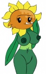 big_breasts breasts eyelashes female flower genitals nipples not_furry nude plant pussy simple_background smile solo sunflower white_background screwroot electronic_arts plants_vs._zombies popcap_games elemental_creature flora_fauna flower_creature humanoid primal_sunflower sunflower_(pvz)