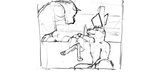 anal anal_fingering anthro female fingering group male male/female size_difference young young_anthro southnorth canid canine canis domestic_dog mammal monochrome sketch