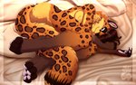 16:10 2022 anthro bed brown_hair dated digital_media_(artwork) felid female fluffy fluffy_breasts fluffy_tail fur furniture hair leopard looking_at_viewer lying malia_(c-r-s) mammal mark_haynes markings nude_anthro on_bed on_side pantherine pawpads paws solo spots spotted_body spotted_fur tail whiskers widescreen