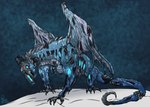 ambiguous_gender bone decay feral glowing glowing_eyes hooked_tail horn ice solo tail wings yenocwolf mythology secrets_of_uncrom uncrom frostbite sombid dragon mythological_creature mythological_scalie scalie undead visha elemental_(disambiguation) absurd_res concept_art hi_res