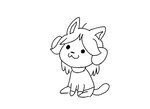 clothed clothing drying fur hair open_mouth shower simple_background smile topwear white_body white_fur mudkipful undertale undertale_(series) temmie_(undertale) canid canine felid feline mammal tem animated short_playtime