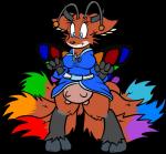 antennae_(anatomy) breasts breasts_and_teats female horn multi_tail rainbow simple_background solo sparklefur tail teats transformation transparent_background udders virmir alynna bovid bovine canid canine cattle fairy fox mammal alpha_channel hi_res