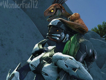 anthro arm_quills armor breasts butt carrying_another clothed clothing duo female female/female female_anthro female_on_anthro full_armor mandibles non-mammal_breasts quill_hair scales short_tail skinsuit tail tan_body tan_scales tight_clothing yellow_eyes wonderfox712 chocoscorner_(modeler) pickle_juice_(modeler) halo_(series) microsoft xbox_game_studios alien ibie'shan kig-yar reptile sangheili scalie 3d_(artwork) digital_media_(artwork)