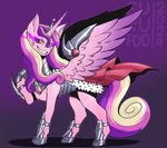 armor cape clothing crown feral headgear horn possession wings furufoo friendship_is_magic hasbro my_little_pony mythology king_sombra_(mlp) princess_cadance_(mlp) equid equine horse mammal mythological_creature mythological_equine pony winged_unicorn hi_res