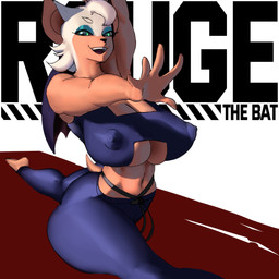 anthro big_breasts big_butt bottomwear breasts butt cleavage clothed clothing exercise eyelashes eyeshadow female flexible green_eyes looking_at_viewer makeup midriff nipple_outline pants smile solo splits spread_legs spreading text thick_thighs tight_clothing workout yoga yoga_pants savvskyler sega sonic_the_hedgehog_(series) rouge_the_bat bat mammal 1:1 english_text hi_res