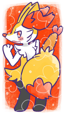 ambiguous_anthro ambiguous_gender anthro biped blush blush_stickers border digitigrade dipstick_tail food looking_at_viewer looking_back looking_back_at_viewer markings object_in_tail open_mouth rear_view shrimp_(food) simple_background snout solo standing tail tail_markings wavy_mouth white_border annyui0611 nintendo pokemon braixen canid generation_6_pokemon mammal pokemon_(species) 2024 digital_drawing_(artwork) digital_media_(artwork) full-length_portrait hi_res japanese_description portrait translated_description