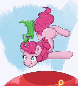 blue_eyes bouncing duo female feral fur hair male patreon_logo pink_body pink_fur pink_hair smile text website_logo alasou friendship_is_magic hasbro my_little_pony patreon gummy_(mlp) pinkie_pie_(mlp) alligator alligatorid crocodilian earth_pony equid equine horse mammal pony reptile scalie 2015 hi_res url