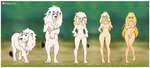 2022 absurd_res black_nose blonde_hair breast_growth breasts covering covering_breasts covering_crotch digital_media_(artwork) ed-fokk3r felid female feral feral_to_human fur gender_transformation genitals growth hair hi_res human kimba kimba_the_white_lion lion male mammal mane mtf_transformation navel nipples nude on_one_leg open_mouth osamu_tezuka outside pantherine penis pussy red_eyes sequence solo species_transformation standing surprised tail tearju_lunatique to_love-ru transformation whiskers white_body white_fur