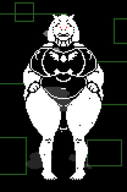 angry anthro big_breasts black_background bodily_fluids breasts clenched_teeth clothing dress feet female hand_on_hip horn long_ears musk red_eyes simple_background solo sweat teeth thick_thighs wide_hips chunkyoreo undertale_(series) toriel boss_monster_(undertale) bovid caprine goat mammal animated digital_media_(artwork) pixel_(artwork) pixel_animation