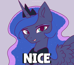 blue_body blue_eyes blue_eyeshadow blue_hair crown eyebrows eyeshadow female feral hair headgear horn humor jewelry looking_at_viewer makeup necklace raised_eyebrow solo sparkles tiara wings nnalyart friendship_is_magic hasbro my_little_pony mythology princess_luna_(mlp) equid equine mammal mythological_creature mythological_equine winged_unicorn animated hi_res lol_comments meme reaction_image