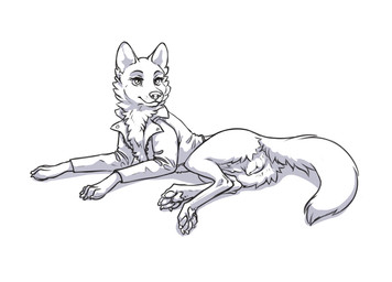 butt claws clothed clothed_female clothed_feral clothing feet female feral fur genitals jacket paws rear_view simple_background solo tail toes topwear vulva niffad canid canine canis coyote mammal 2026 digital_drawing_(artwork) digital_media_(artwork)