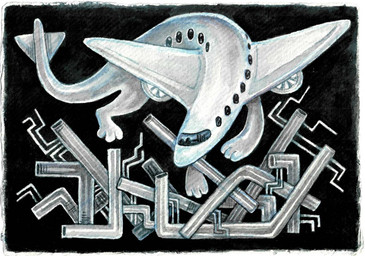 aircraft airliner airplane ambiguous_gender black_background feral jet_engine jetliner machine nest paws pipe simple_background solo tail vehicle white_body window windshield wings sewagebaby2 aeromorph living_aircraft living_machine living_vehicle 2025 better_version_at_source restricted_palette traditional_media_(artwork)