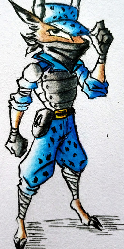 anthro armor bandage bandaged_leg belt bottomwear camo camo_bottomwear camo_clothing camo_pants camo_print clothed clothing gloves handwear hat headgear headwear holding_clothing holding_hat holding_headgear holding_headwear holding_object horn kerchief looking_at_viewer male military_cap nails pants pattern_bottomwear pattern_clothing pattern_pants purse shirt standing topwear sr_empanada antelope bovid mammal colored hi_res traditional_media_(artwork)