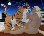 anthro bed belly duo fur furniture male male/male mask musclegut muscular muscular_anthro muscular_male night nude pecs romantic romantic_couple smile striped_body striped_fur stripes superhero dandelion860 lifewonders live_a_hero huckle ryekie_(live_a_hero) felid humanoid mammal pantherine tiger hi_res