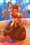 anthro big_breasts breasts camel_toe clothed clothing female hair huge_breasts long_hair mechanical_bull pubes riding solo spreading galacticmichi katrina_fowler domestic_cat felid feline felis mammal 2:3