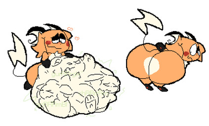 anthro anthro_pred ass_up before_and_after belly big_belly big_butt biped black_eyelids black_feet black_hands blush blush_lines bodily_fluids bodily_noises bottom_heavy bubble_butt butt butt_expansion cheek_blush cheek_spots chest_tuft closed_smile countershade_butt countershade_fur countershade_torso countershading digestion digestion_noises drooling expansion face_imprint fatal_vore feet front_view fur gloves_(marking) green_text hair half-closed_eyes hand_imprint hand_on_belly hand_on_own_belly heart_reaction heart_symbol hearts_around_head huge_belly huge_butt huge_hips imprint leg_markings lidded_eyes lightning_tail line_tail looking_at_belly looking_at_own_belly looking_at_self looking_at_viewer looking_back looking_back_at_viewer looking_down looking_down_at_belly looking_down_at_self male markings monotone_background monotone_belly monotone_hair motion_lines mouth_closed multicolored_butt multiple_prey narrowed_eyes one_eye_half-closed orange_body orange_butt orange_fur orange_hair pink_blush post_vore_weight_gain presenting presenting_hindquarters rear_view red_cheeks rumbling_stomach saliva satisfied simple_background small_feet smile smug socks_(marking) soft_vore solo sound_effects standing struggling struggling_prey tail text thin_tail three-quarter_view tuft two_tone_butt unwilling_prey vore vowelless vowelless_sound_effect wavy_mouth wavy_smile weight_gain white_background white_belly white_body white_butt white_fur white_tuft wide_hips willing_pred meatcanister nintendo pokemon daniel_(meatcanister) generation_1_pokemon pokemon_(species) raichu 2026 digital_media_(artwork) english_description hi_res pixel_(artwork)