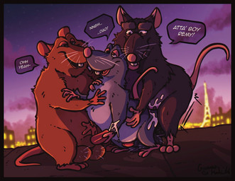 4_fingers anal balls brown_body brown_fur detailed_background dialogue eiffel_tower erection feral fingers fur genitals group group_sex male male/male night open_mouth outside paris penis sex slightly_chubby smile speech_bubble standing text threesome urban kaisertaylorproducts disney pixar ratatouille django_(ratatouille) emile_(disney) remy_(ratatouille) mammal murid murine rat rodent 2026 english_text brother_(lore) brothers_(lore) father_(lore) father_and_child_(lore) father_and_son_(lore) incest_(lore) parent_(lore) parent_and_child_(lore) parent_and_son_(lore) sibling_(lore) son_(lore)