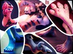 bodily_fluids claws cum cum_on_ground feet foot_fetish genital_fluids group paw_shot pawpads paws soles toes picti collage_(disambiguation) 3d_(artwork) digital_media_(artwork) hi_res