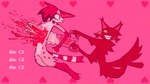 alternative_fashion anthro blood bodily_fluids chainsaw death duo emo female gore grin male power_tool smile tears text tools conditional_dnp labbit_(artist) warriors_(book_series) warriors_(series) ashfur_(thunderclan) hollyleaf_(warriors) domestic_cat felid feline felis mammal hi_res pink_theme