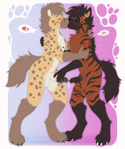 ambiguous_fluids another anthro balls blush bodily bodily_fluids claws cum dominant duo fur genital_fluids genitals gift handjob hug kissing knot language leash male male/male markings moan paws penile penis sex shy spots spotted_arms spotted_body spotted_face spotted_fur spotted_legs striped_body striped_fur stripes strips skibaparker kammy_(kammysmb) karhyena felid hyena mammal spotted_hyena striped_hyena absurd_res hi_res