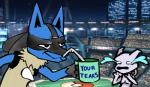 crying lucario mewtwo mug nintendo pokémon stadium straw super_smash_bros tears trolling video_games
Rating: Safe
Score: 1
User: TheFallen
Date: February 23, 2014