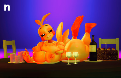 big_breasts big_butt blush breasts butt claws female fur huge_butt machine nipples non-mammal_breasts non-mammal_nipples solo thick_thighs toe_claws wide_hips yellow_body yellow_fur nabito_dan five_nights_at_freddy's five_nights_at_freddy's_2 garry's_mod scottgames toy_chica_(fnaf) avian bird chicken galliform hybrid phasianid robot 3d_(artwork) absurd_res digital_media_(artwork) hi_res