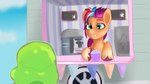 duo female fetlocks male medium_truck shocked truck_(vehicle) van vehicle vendor vendor_stand jbond hasbro mlp_g5 my_little_pony sunny_starscout_(mlp) the_smooze earth_pony equid equine goo_creature horse mammal pony 16:9 hi_res widescreen