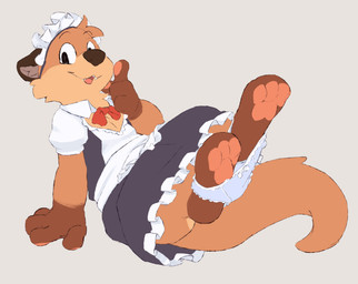4_fingers 4_toes anthro black_clothing black_dress bow_panties bow_underwear clothed clothing clothing_around_legs crossdressing dress feet femboy fingers frilly frilly_clothing frilly_panties frilly_underwear fully_clothed legs_up maid_headdress maid_uniform male panties panties_around_legs panties_down partially_clothed pawpads paws purple_clothing purple_panties purple_underwear raised_paw solo toes underwear underwear_around_legs underwear_down uniform seth-iova vtuber chester_the_otter mammal mustelid otter absurd_res hi_res