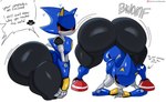 anthro big_butt blush bottom_heavy butt huge_butt huge_hips huge_thighs hyper hyper_butt looking_at_viewer looking_back machine male multicolored_body nude onomatopoeia red_eyes solo sound_effects text thick_thighs two_tone_body wide_hips jinu sega sonic_the_hedgehog_(series) metal_sonic eulipotyphlan hedgehog mammal robot absurd_res english_text hi_res